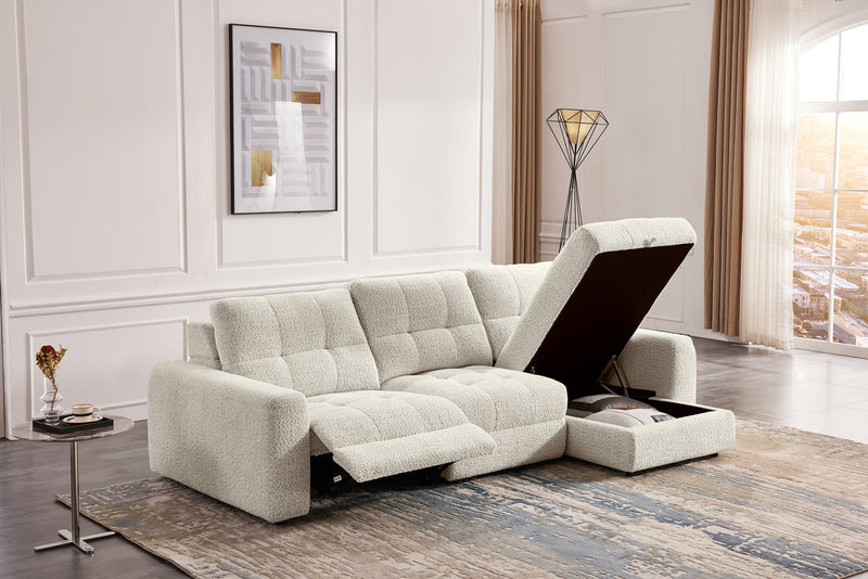 Scott Living Elevate Modular 3-Piece Right-Facing Chenille Fabric Power Reclining and Sliding Sectional - Taupe