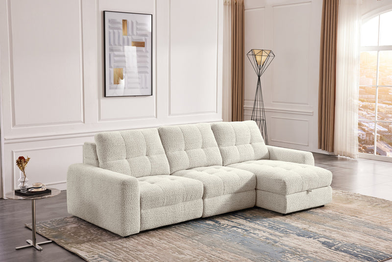 Scott Living Elevate Modular 3-Piece Right-Facing Chenille Fabric Power Reclining and Sliding Sectional - Taupe