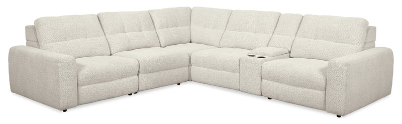 Scott Living Elevate Modular 6-Piece L-Shaped Chenille Fabric Power Reclining Sectional with Storage Console - Taupe