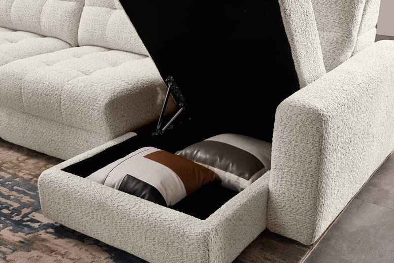 Scott Living Elevate Modular 6-Piece Right-Facing Chenille Fabric Power Reclining and Sliding Sectional - Taupe