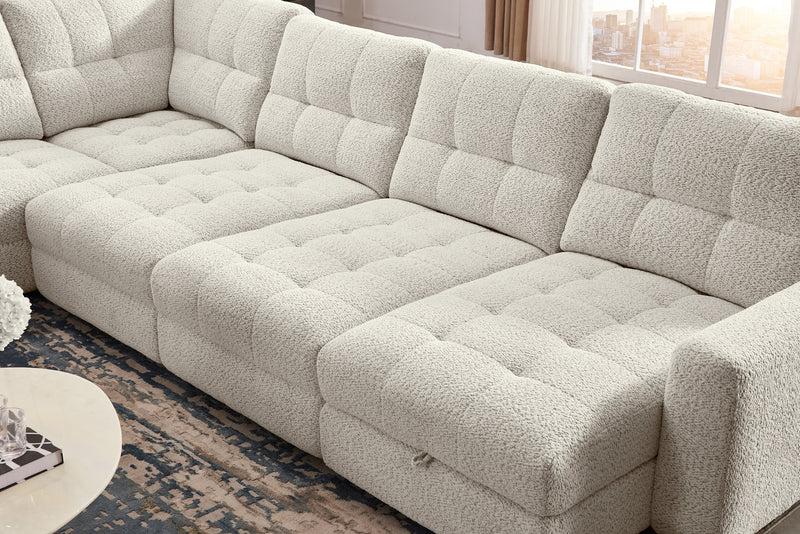 Scott Living Elevate Modular 6-Piece Right-Facing Chenille Fabric Power Reclining and Sliding Sectional - Taupe