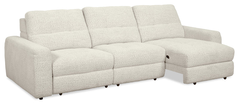 Scott Living Elevate Modular 115\" Chenille Fabric Sofa with Power Sliding - Taupe