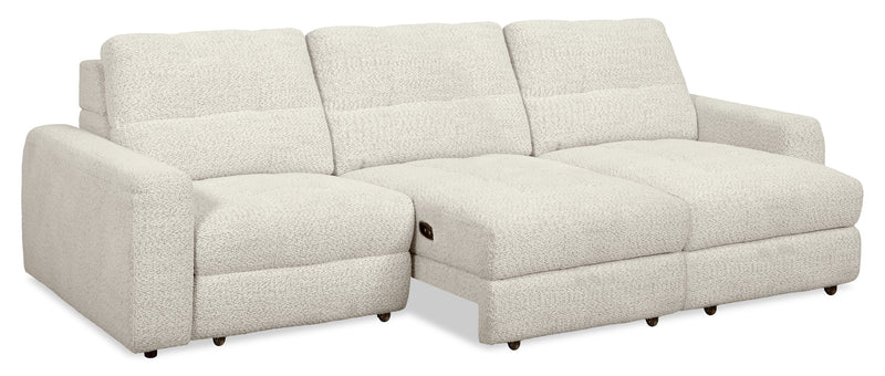 Scott Living Elevate Modular 115\" Chenille Fabric Sofa with Power Sliding - Taupe