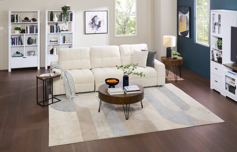 Scott Living Elevate Modular 115\" Chenille Fabric Sofa with Power Sliding - Taupe