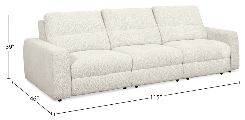 Scott Living Elevate Modular 115\" Chenille Fabric Sofa with Power Sliding - Taupe