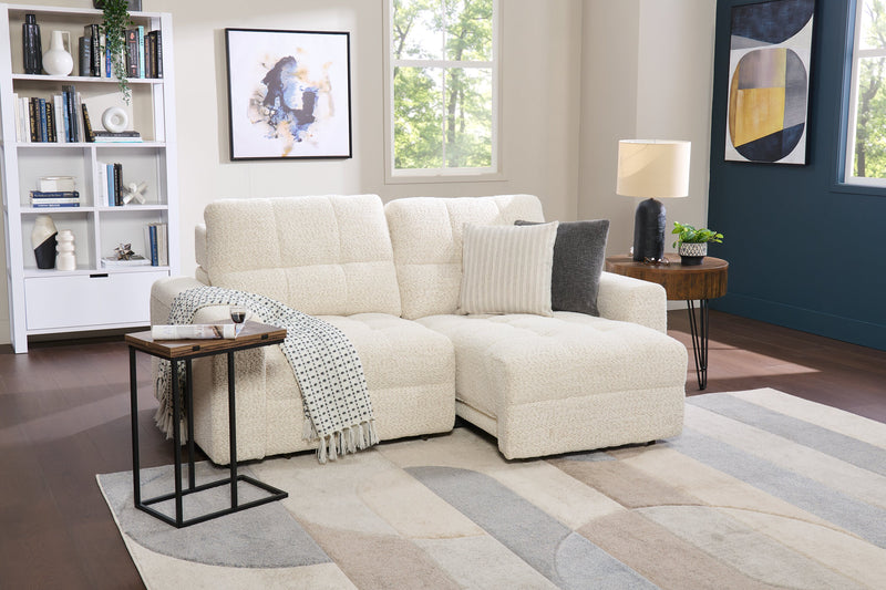 Scott Living Elevate Modular 82\" Chenille Fabric Loveseat with Power Sliding - Taupe