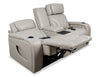 Elite 74" Genuine Leather Massage Power Reclining Loveseat with Immersive Audio and Power Headrests - Putty | Causeuse de massage à inclinaison électrique Elite de 74 po en cuir véritable avec son immersif et appuie-têtes électriques -  mastic
