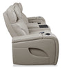 Elite 74" Genuine Leather Massage Power Reclining Loveseat with Immersive Audio and Power Headrests - Putty | Causeuse de massage à inclinaison électrique Elite de 74 po en cuir véritable avec son immersif et appuie-têtes électriques -  mastic