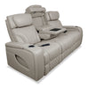 Elite 86" Genuine Leather Massage Power Reclining Sofa with Immersive Audio and Power Headrests - Putty | Sofa de massage à inclinaison électrique Elite de 86 po en cuir véritable avec son immersif et appuie-têtes électriques - mastic