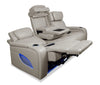 Elite 86" Genuine Leather Massage Power Reclining Sofa with Immersive Audio and Power Headrests - Putty | Sofa de massage à inclinaison électrique Elite de 86 po en cuir véritable avec son immersif et appuie-têtes électriques - mastic