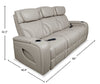 Elite 86" Genuine Leather Massage Power Reclining Sofa with Immersive Audio and Power Headrests - Putty | Sofa de massage à inclinaison électrique Elite de 86 po en cuir véritable avec son immersif et appuie-têtes électriques - mastic
