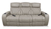 Elite 86" Genuine Leather Massage Power Reclining Sofa with Immersive Audio and Power Headrests - Putty | Sofa de massage à inclinaison électrique Elite de 86 po en cuir véritable avec son immersif et appuie-têtes électriques - mastic