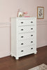 Ella Bedroom Chest of Drawers, 5-Drawer, 36"W x 53"H -  White | Commode verticale de chambre à coucher Ella de 36 po (L) x 53 po (H) à 5 tiroirs - blanche