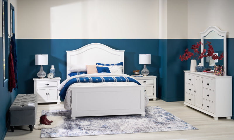 Ella Bedroom 6-Drawer & Cabinet Dresser, 63\"W x 36\"H - White