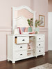 Ella Bedroom 6-Drawer & Cabinet Dresser, 63"W x 36"H - White | Commode de chambre à coucher Ella de 63 po (L) x 36 po (H) à 6 tiroirs avec armoire - blanche