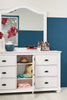 Ella Bedroom 6-Drawer & Cabinet Dresser, 63"W x 36"H - White | Commode de chambre à coucher Ella de 63 po (L) x 36 po (H) à 6 tiroirs avec armoire - blanche