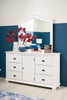 Ella Bedroom 6-Drawer & Cabinet Dresser, 63"W x 36"H - White | Commode de chambre à coucher Ella de 63 po (L) x 36 po (H) à 6 tiroirs avec armoire - blanche