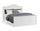Ella Panel Bed with Headboard & Frame, Chevron Pattern, White - King Size