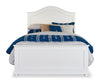 Ella Panel Bed with Headboard & Frame, Chevron Pattern, White - Queen Size | Lit à panneaux Ella blanc avec tête de lit, cadre et motif de chevrons - format grand lit