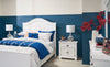 Ella Panel Bed with Headboard & Frame, Chevron Pattern, White - Queen Size | Lit à panneaux Ella blanc avec tête de lit, cadre et motif de chevrons - format grand lit