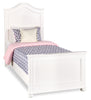 Ella Panel Bed with Headboard & Frame for Kids, Chevron Pattern, White - Twin Size | Lit à panneaux Ella blanc pour enfants avec tête de lit, cadre et motif de chevrons - format lit simple
