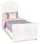 Ella Panel Bed with Headboard & Frame for Kids, Chevron Pattern, White - Twin Size