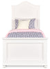 Ella Panel Bed with Headboard & Frame for Kids, Chevron Pattern, White - Twin Size | Lit à panneaux Ella blanc pour enfants avec tête de lit, cadre et motif de chevrons - format lit simple