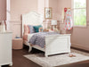 Ella Panel Bed with Headboard & Frame for Kids, Chevron Pattern, White - Twin Size | Lit à panneaux Ella blanc pour enfants avec tête de lit, cadre et motif de chevrons - format lit simple