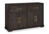 Emery Dining Server with Drawers, Storage & Built-In Wine Racks, 60\"W - Black