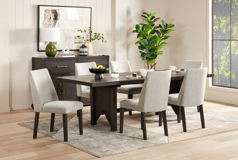 Emery Dining Chair with Polyester Fabric - Grey