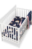 Emmy 3-Piece Crib Bedding Set - Navy and Pink | Literie Emmy 3 pièces pour lit de bébé - blue marine et rose