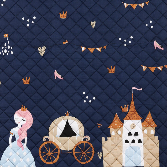 Emmy 3-Piece Crib Bedding Set - Navy and Pink