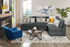 Scott Living Evolve Modular 4-Piece Linen-Look Fabric Sectional with Feather Down Cushions - Charcoal Grey | Sofa sectionnel modulaire Evolve de Scott Living 4 pièces en tissu d’apparence lin avec coussins en duvet et plumes - gris anthracite