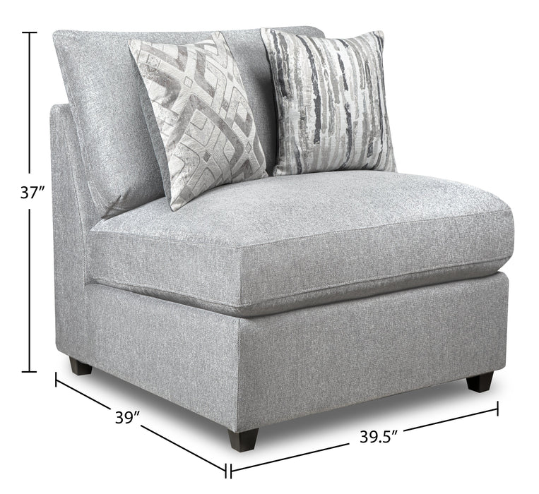 Scott Living Evolve Modular 39.5\" Linen-Look Fabric Armless Chair with Feather Down Cushions - Grey