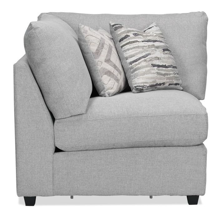 Scott Living Evolve Modular 39.5\" Linen-Look Fabric Corner Chair with Feather Down Cushions - Grey