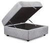 Scott Living Evolve Modular 39.5" Linen-Look Fabric Storage Ottoman with Feather Down Cushion - Grey | Pouf de rangement modulaire Evolve de Scott Living de 39,5 po en tissu d’apparence lin avec coussin en duvet et plumes - gris