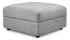 Scott Living Evolve Modular 39.5" Linen-Look Fabric Storage Ottoman with Feather Down Cushion - Grey | Pouf de rangement modulaire Evolve de Scott Living de 39,5 po en tissu d’apparence lin avec coussin en duvet et plumes - gris