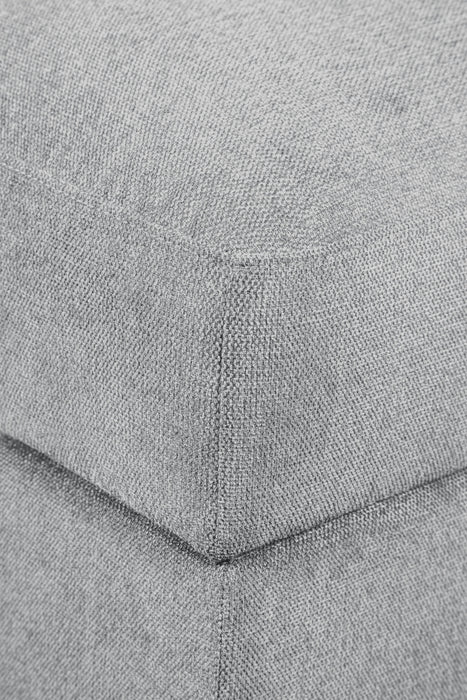 Scott Living Evolve Modular 39.5\" Linen-Look Fabric Storage Ottoman with Feather Down Cushion - Grey