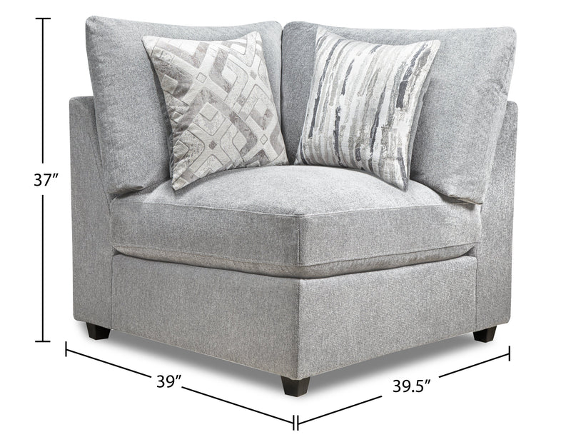Scott Living Evolve Modular 4-Piece Linen-Look Fabric Pit Sofa Sectional with Feather Down Cushions - Grey