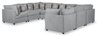 Scott Living Evolve Modular 8-Piece Linen-Look Fabric Sectional with Feather Down Cushions - Grey