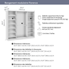 Bestar Florence 85" Modular Reach-In/Walk-In Closet System with Rods and Shoe Shelves - White|Système de garde-robe et pièce-penderie modulaire Florence de Bestar de 85 po avec tringles et tablettes pour chaussures - blanc