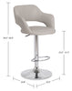 Finn Barstool with Swivel & Adjustable Seat, Vegan Leather Fabric, 23-31.5"H, Metal - Beige | Tabouret 23-31.5 po bar Finn en tissu de cuir végétalien et en métal avec siège pivotant et réglable - beige