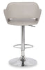 Finn Barstool with Swivel & Adjustable Seat, Vegan Leather Fabric, 23-31.5"H, Metal - Beige | Tabouret 23-31.5 po bar Finn en tissu de cuir végétalien et en métal avec siège pivotant et réglable - beige