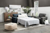 Made in Canada Fiona 74" Chenille Fabric Full-Size Sofa Bed with Track Arms - Navy Blue | Sofa-lit double Fiona de 74 po fabriqué au Canada en tissu de chenille avec accoudoirs rectilignes - bleu marine