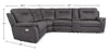 Floy 5-Piece Faux Suede Power Reclining Sectional with Power Headrests, Storage Console and USB Port - Grey | Sofa sectionnel à inclinaison électrique Floy 5 pièces en suédine avec appuie-têtes électriques, console de rangement et port USB - gris