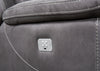 Floy 5-Piece Faux Suede Power Reclining Sectional with Power Headrests and USB Port - Grey | Sofa sectionnel à inclinaison électrique Floy 5 pièces en suédine avec appuie-têtes électriques et port USB - gris