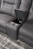 Floy 6-Piece Faux Suede Power Reclining Sectional with Power Headrests, Console and USB Port - Grey | Sofa sectionnel à inclinaison électrique Floy 6 pièces en suédine avec appuie-têtes électriques, console et port USB - gris | FLO2GYS6