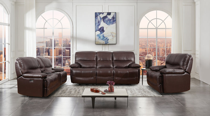 Franco 42.5\" Genuine Leather Zero Gravity Power Reclining Chair with USB Port - Brown