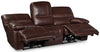 Franco 89" Genuine Leather Zero Gravity Power Reclining Sofa with USB Ports - Brown | Sofa à inclinaison électrique Franco de 89 po en cuir véritable avec position zéro gravité et ports USB - brun