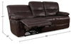 Franco 89" Genuine Leather Zero Gravity Power Reclining Sofa with USB Ports - Brown | Sofa à inclinaison électrique Franco de 89 po en cuir véritable avec position zéro gravité et ports USB - brun